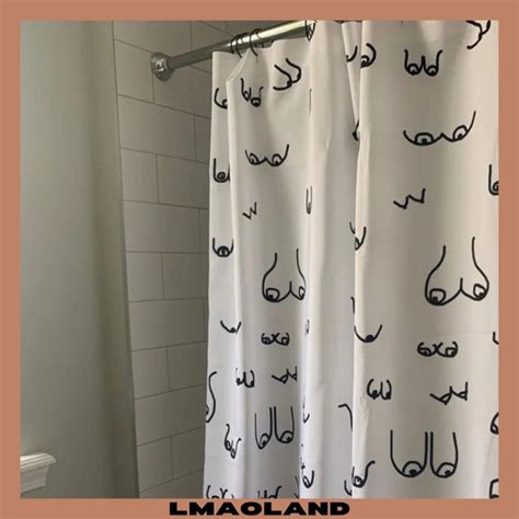 Shower Curtain Boob Etsy