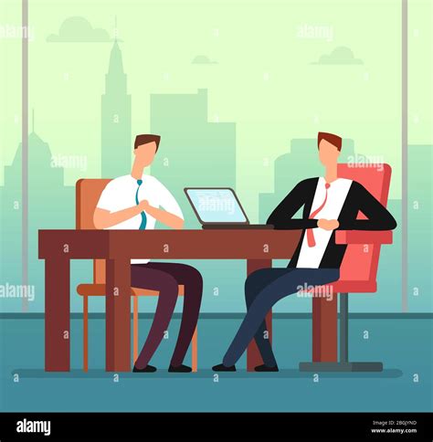 Employee Man And Interviewer Boss Meeting In Office Job Interview And