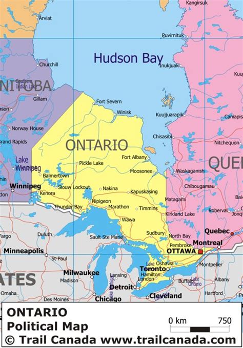 Map Of Quebec And Ontario