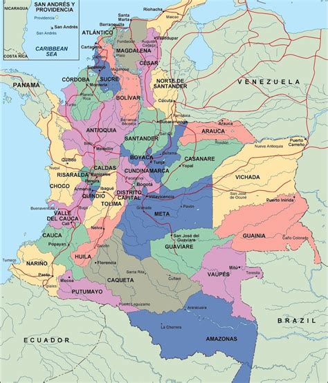 From simple political maps to detailed map of colombia. colombia political map | Order and download colombia ...