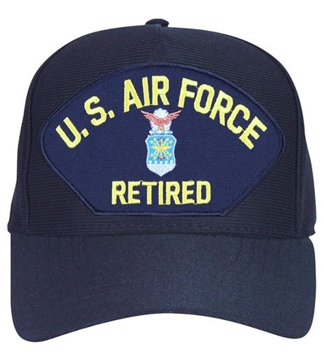 Us Air Force Retired With Crest Baseball Cap Navy Blue Made In Usa