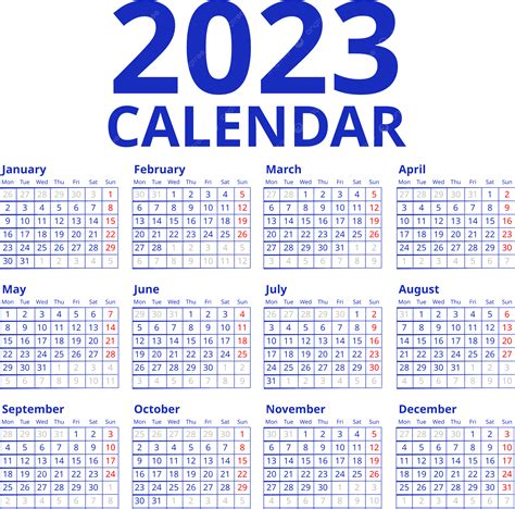 간단한 파란색 테이블 2023 달력 미니멀리스트 간단한 달력 2023년 달력 2023년 달력 새로운 달력 2023 Png