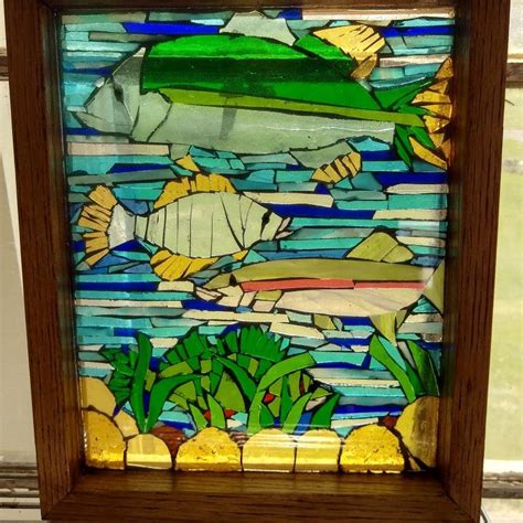 Stained Glass Mosaic And Resin In Handmade Oak Frame Mosaic Art Mosaic Glass Mosaic Windows