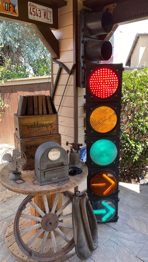 Vintage 5 Light Traffic Signal 58” High Working For Sale In Corona Ca