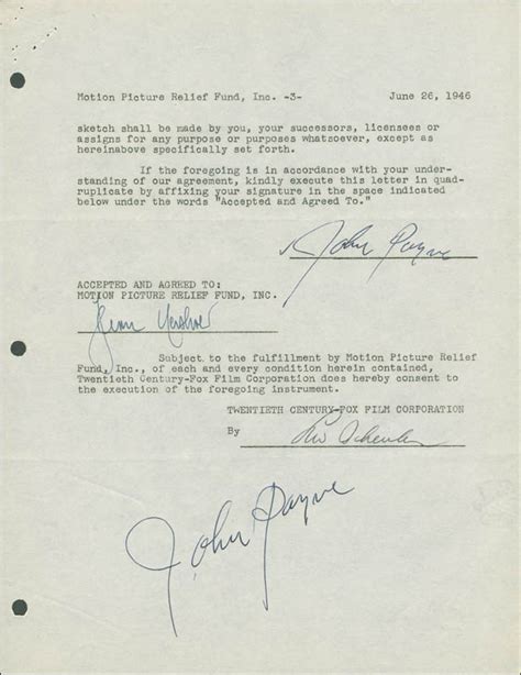 John Payne Document Double Signed 06261946 Historyforsale Item 288789