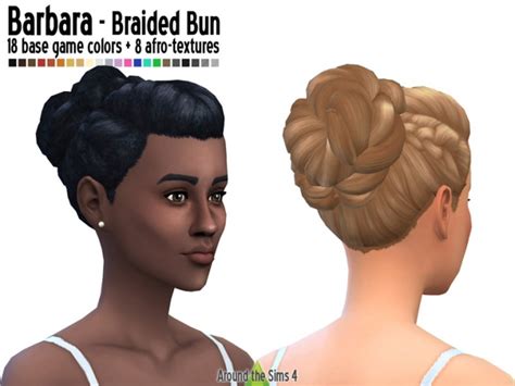 Braided Bun Straight And Afro Hair At Around The Sims 4 Sims 4 Updates