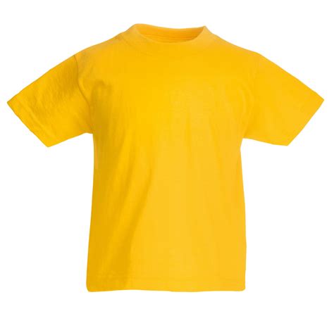 Fruit Of The Loom Plain Yellow Childs Boys Girls T Shirt All Sizes