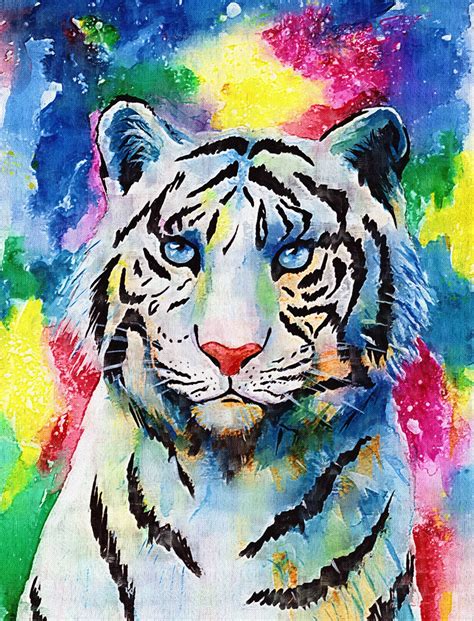 Colorful Tiger 5d Diy Full Diamond Painting By Numbers Cross Stitch