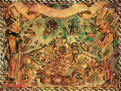 Artstation Ancient Mayan Map Of Treasures