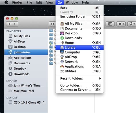 How To Reveal Your Library Folder In Lion Or Mountain Lion