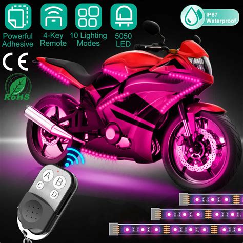 Wholesale 6 In 1 Motorcycle Under Glow Light Kit Rgb Music Atmosphere