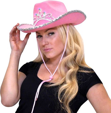 Western Style Pink Cowboys Hats Cowgirl Hat For Women Girl Tiara
