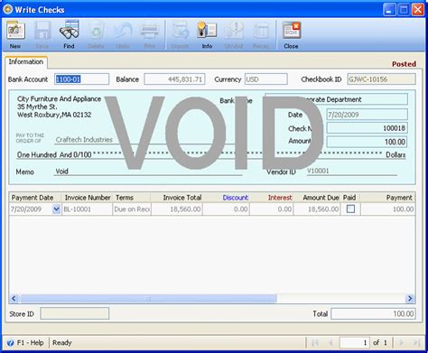 It has the word void written on it. Purchases > Voiding check when Assign Check numbers after Printing is enabled