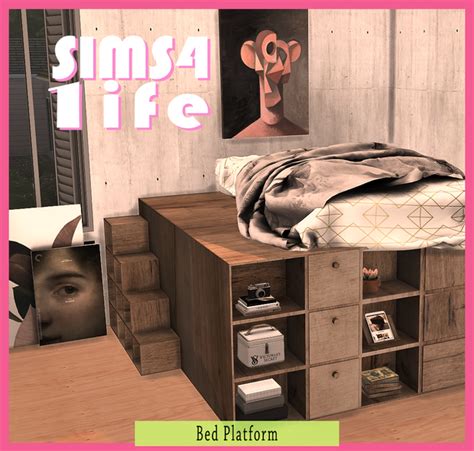 Bed Platform Sims41ife On Patreon In 2021 Sims 4 Beds Platform Bed