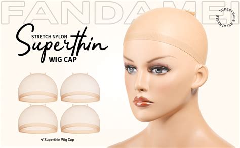 fandamei hd wig caps 4pcs ultra thin wig caps invisible light brown nylon wig cap