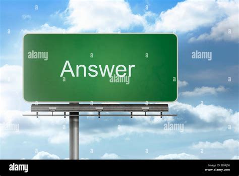 Sign Spelling Out Answer Stock Photo Alamy