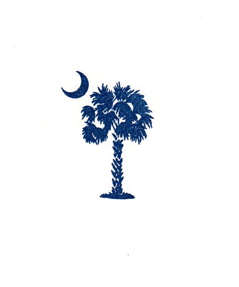 South Carolina Crescent Moon And Palm Tree