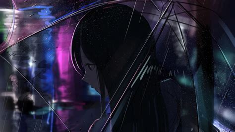 2048x1152 Anime Girl Transparent Umbrella Rain 4k 2048x1152 Resolution