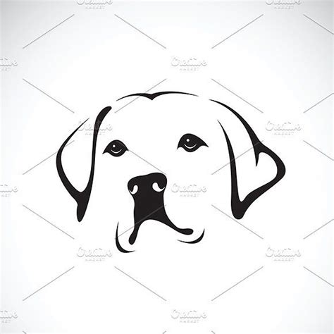 Vector Of A Dog Head Labrador Dog Drawing Labrador Dog Vector