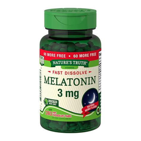 Natures Truth Melatonin 3mg Fast Dissolve Tablets Natural Berry
