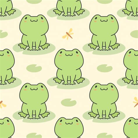 Premium Vector Cute Frog Seamless Pattern Рисунки лягушек Лягушка
