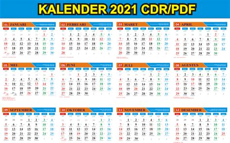 Maka dalam kalender islam atau hijriyah dikenal 1 tahun sama dengan 354 hari. Kalender 2021 cdr Free Download Lengkap dengan Hari Libur ...