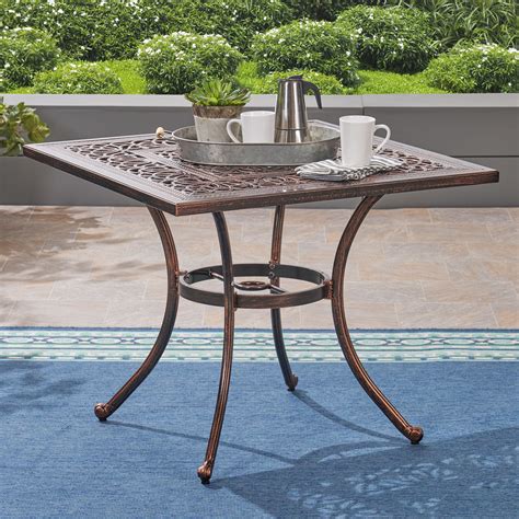 Cast Aluminum Dining Table Buy Christopher Knight Home Tucson Cast Aluminum Dining Table Shiny