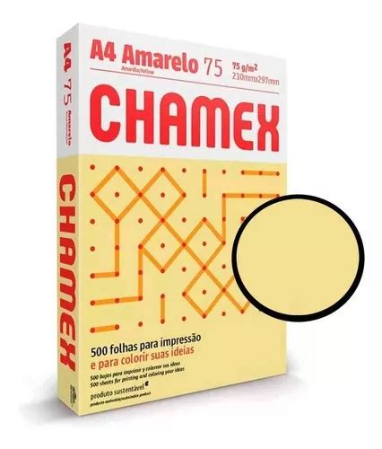 Resma Papel Chamex Color Amarillo TamaÑo A4 75 Gr Por 500 Hojas Envío