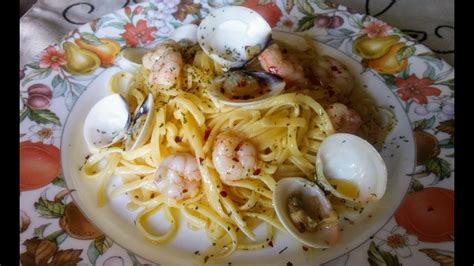 Tallarines A La Marinera Espaguetis Con Gambas Almejas Y Calamar My
