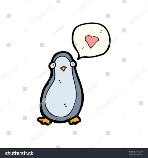 Cute Cartoon Penguin In Love Stock Vector Illustration