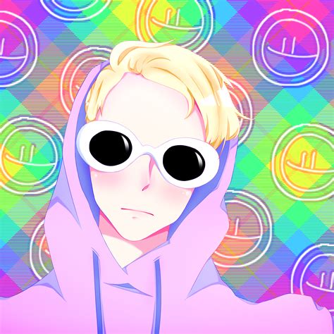 Kawaii Cute Pastel Anime Manga Boy Male Man Commission Clout Goggles Bright Colors Happy Trippy