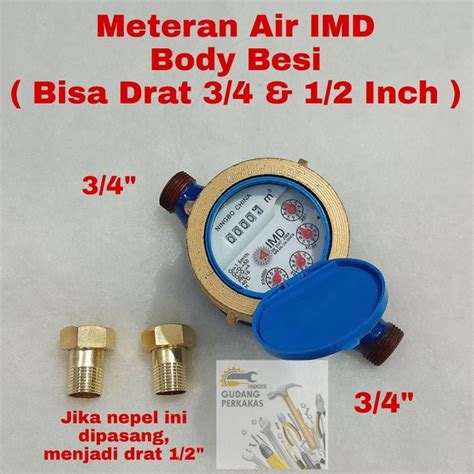 Jual Meteran Air 4 Jarum Body Besi Water Meter Pam Pdam 12 34 Inch