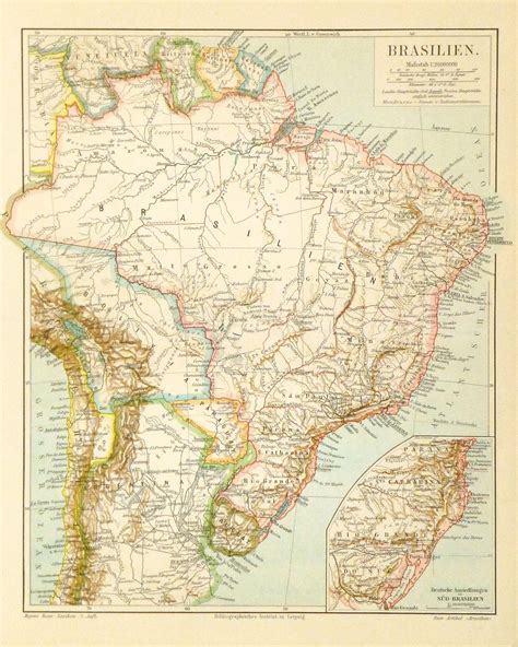 Old Map Of Brazil Ancient And Historical Map Of Brazil