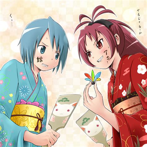Miki Sayaka Sakura Kyoko And Kyubey Mahou Shoujo Madoka Magica And More Drawn By Shuuji