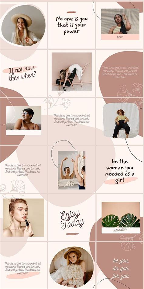 Beige Instagram Puzzle Grid Feed Template Modern Canva Social Media