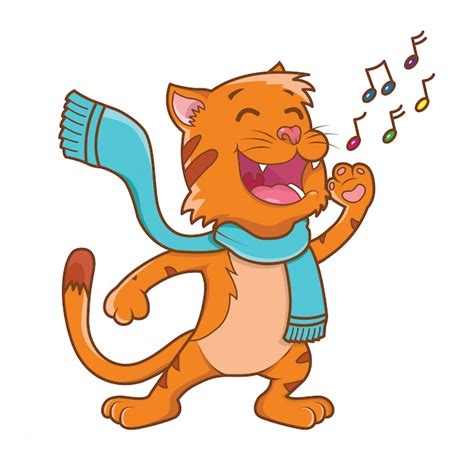 premium vector cat singing illustration