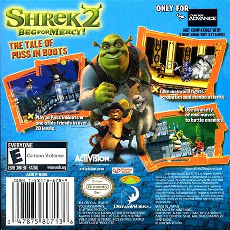 Shrek 2 Beg For Mercy Box Shot For Game Boy Advance Gamefaqs
