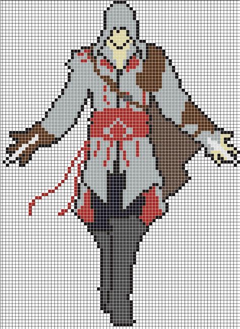 Assassins Creed Minecraft Pixel Art Pixel Art Grid Pixel Art