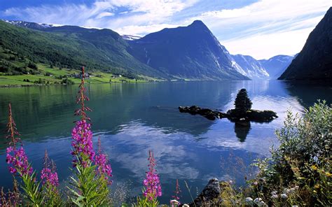 Wallpaper Landscape Lake Nature Reflection Fjord Valley