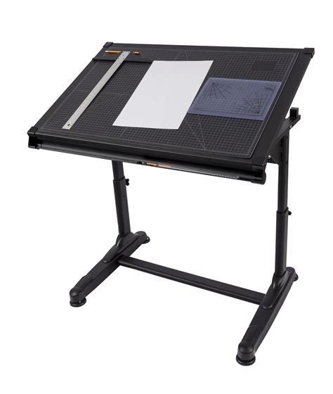Height Adjustable Drawing And Drafting Table Black