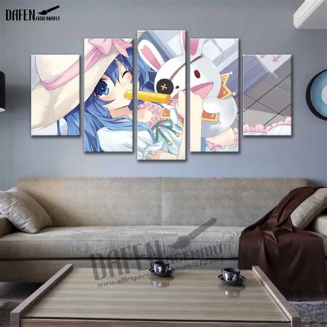 5 Panel Canvas Art Japanese Anime Dating Big Fight Canvas Print Framed