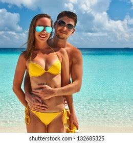 Couple On Tropical Beach Maldives Stock Photo Shutterstock