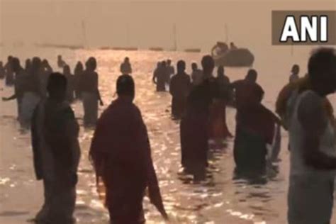 Gangasagar Mela Devotees Seers Take Holy Dip In Ganges On Makar Sankranti