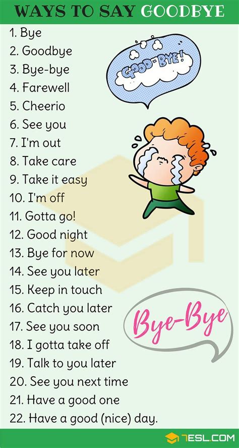 Ways To Say Goodbye Learn English Words Learn English Vocabulary