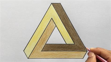How To Draw An Impossible Triangle In Very Simple Way Optical Illusion