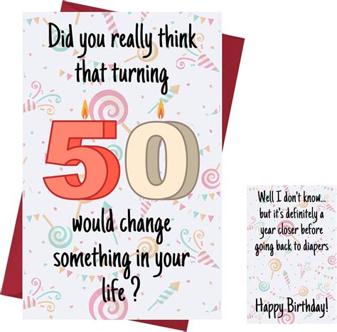 Funny 50th Birthday Card Funny 50th Card Happy 50th