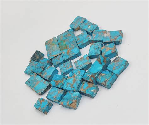 Aaa Quality Pc Lot Blue Copper Turquoise Raw Stone Natural Etsy