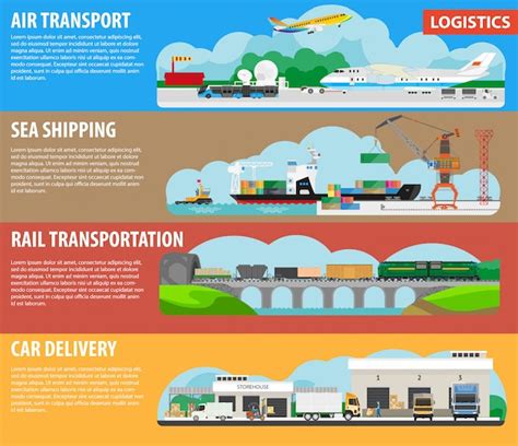 Logistics And Shipping Types Infographics Premium Vector