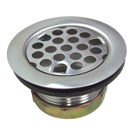 Flat Kitchen Sink Strainer Assembly In Chrome Danco
