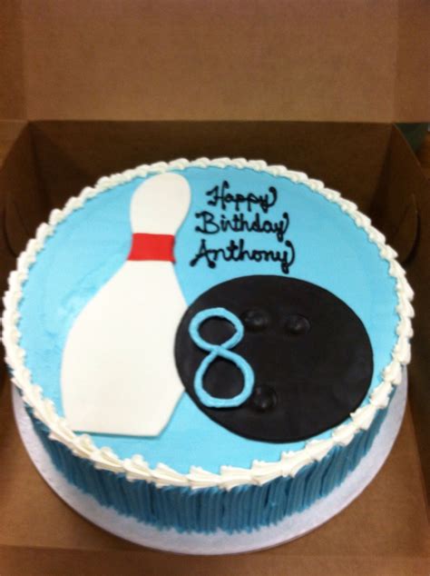 Bowling Theme Birthday Party Cake Buttercream Icing With A Fondant Pin